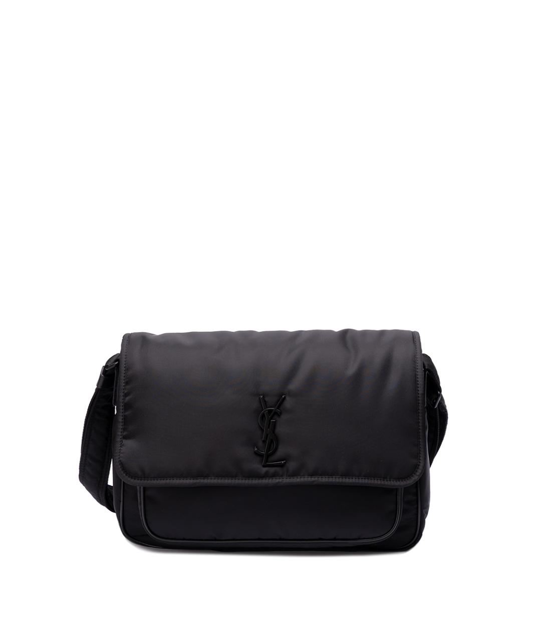 SAINT LAURENT Черная синтетическая сумка на плечо, фото 1