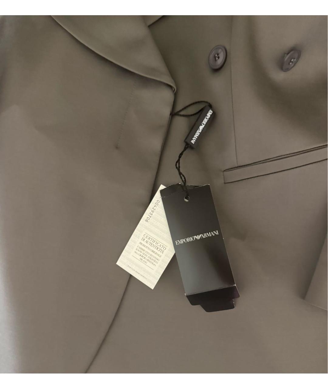 EMPORIO ARMANI Серебрянный вискозный костюм с юбками, фото 3