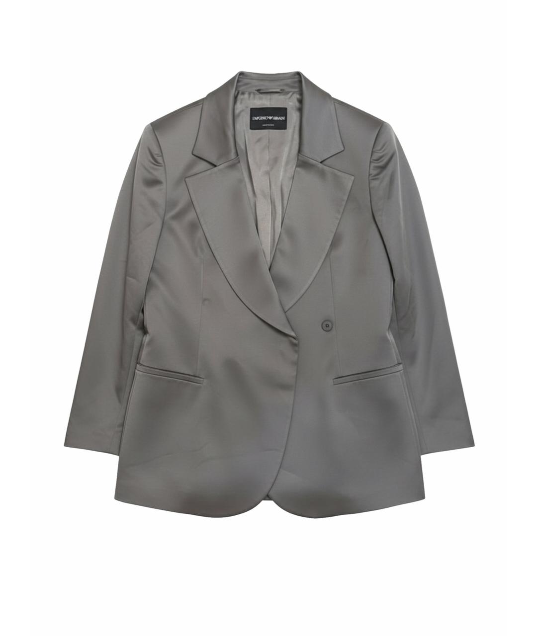 EMPORIO ARMANI Серебрянный вискозный костюм с юбками, фото 1