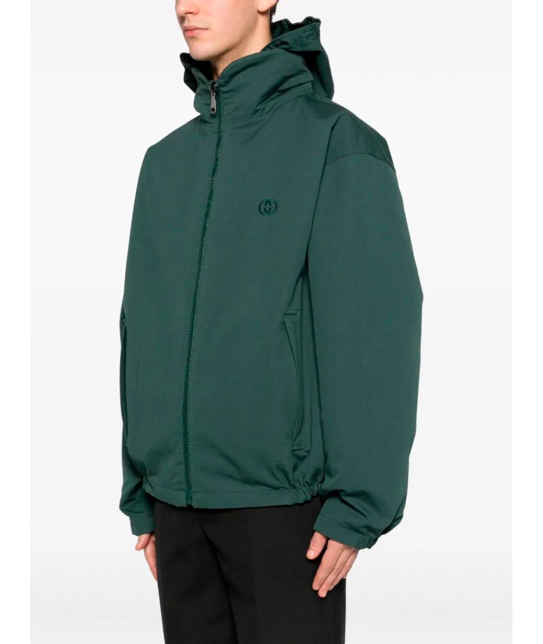 GUCCI Зеленая хлопковая куртка, фото 4