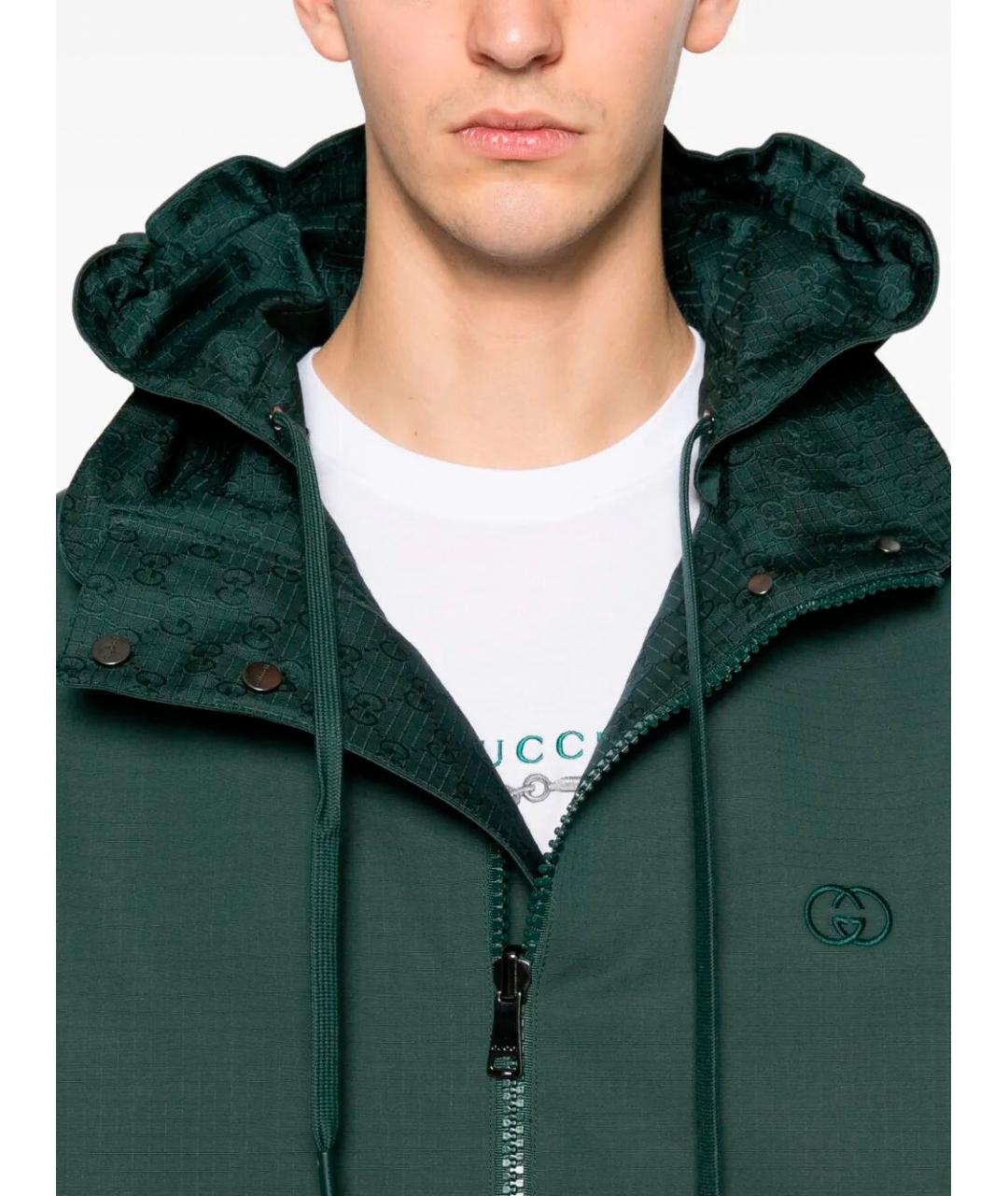 GUCCI Зеленая хлопковая куртка, фото 5