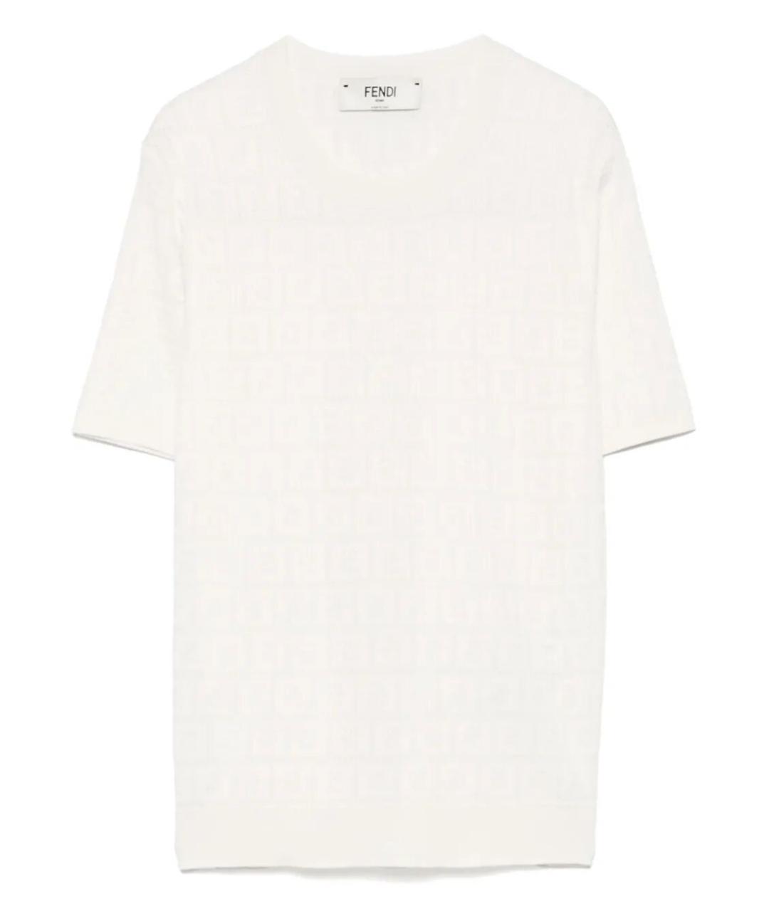 FENDI Бежевая хлопковая футболка, фото 1
