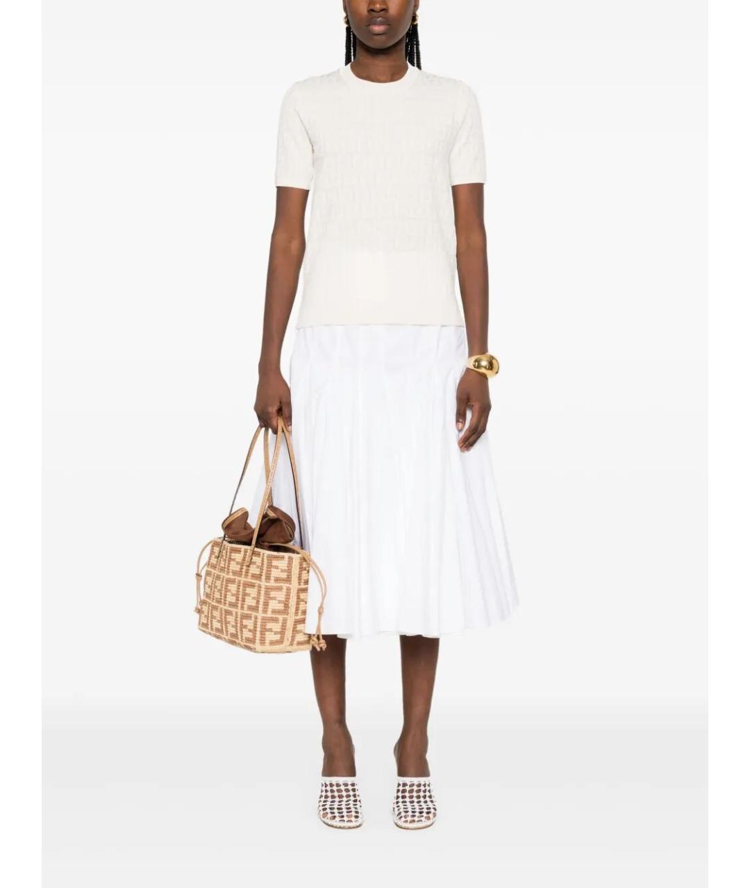 FENDI Бежевая хлопковая футболка, фото 2