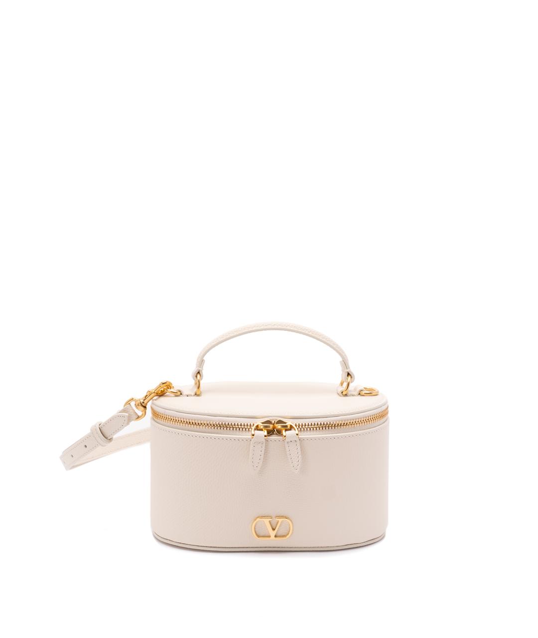 VALENTINO Белая кожаная сумка с короткими ручками, фото 1