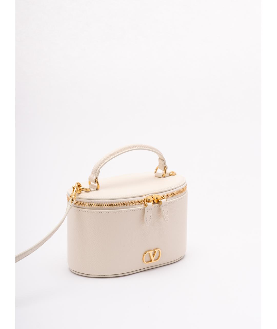 VALENTINO Белая кожаная сумка с короткими ручками, фото 3