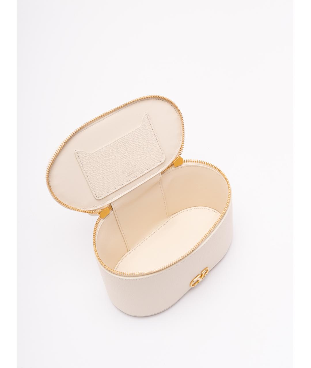 VALENTINO Белая кожаная сумка с короткими ручками, фото 5