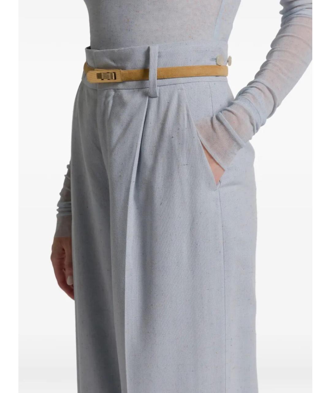 ALBERTA FERRETTI Серые вискозные брюки широкие, фото 4