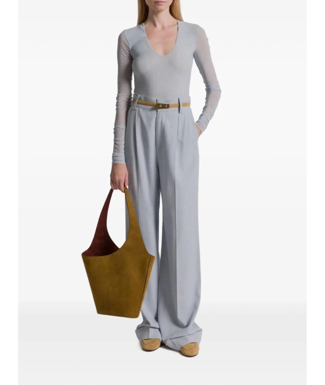 ALBERTA FERRETTI Серые вискозные брюки широкие, фото 2