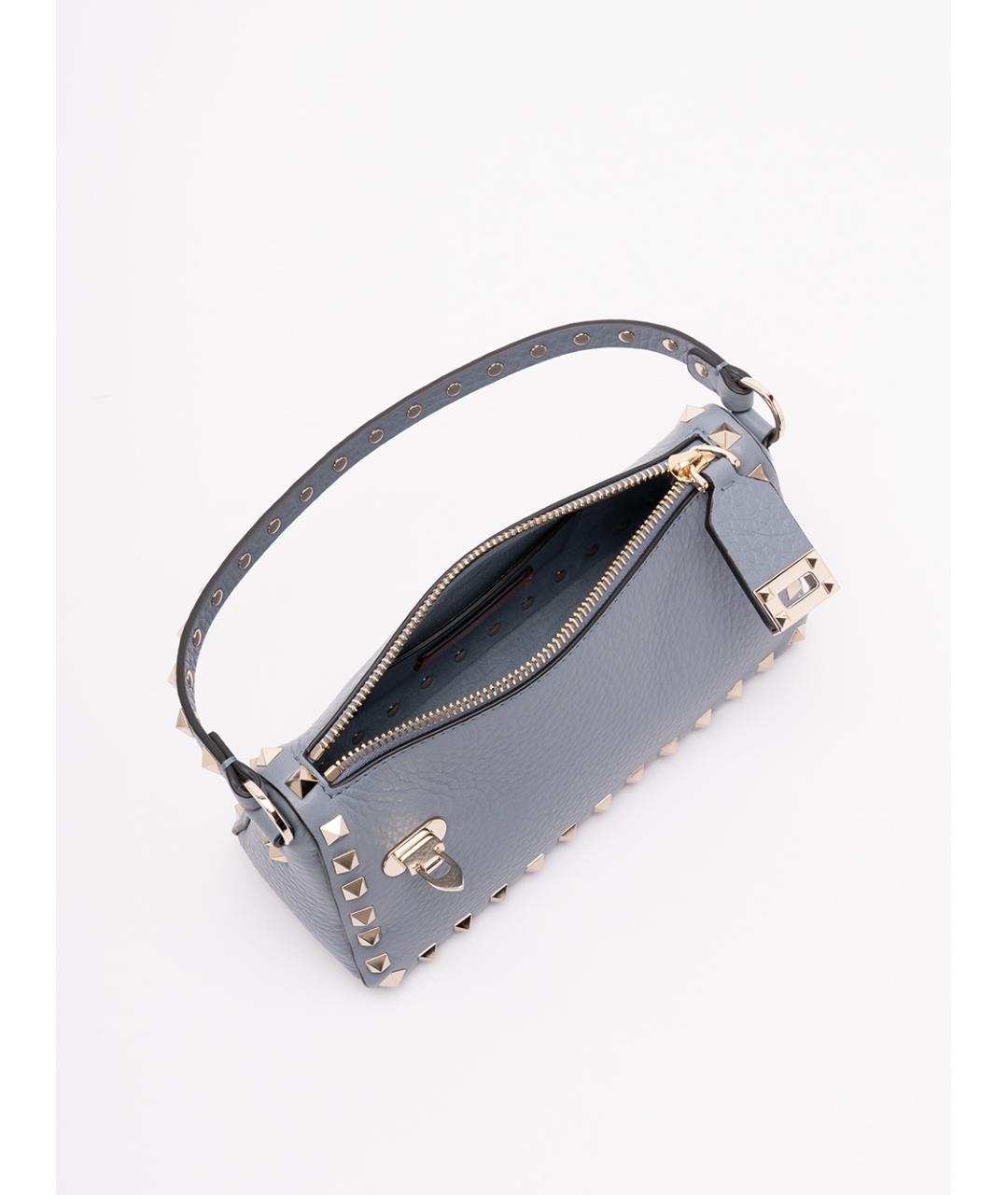 VALENTINO Серая кожаная сумка через плечо, фото 5