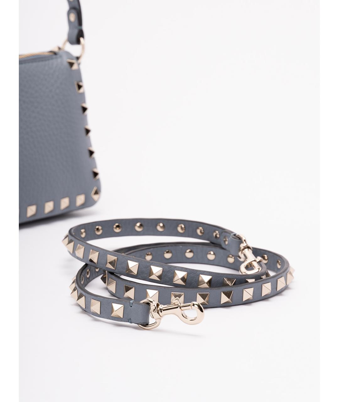 VALENTINO Серая кожаная сумка через плечо, фото 4