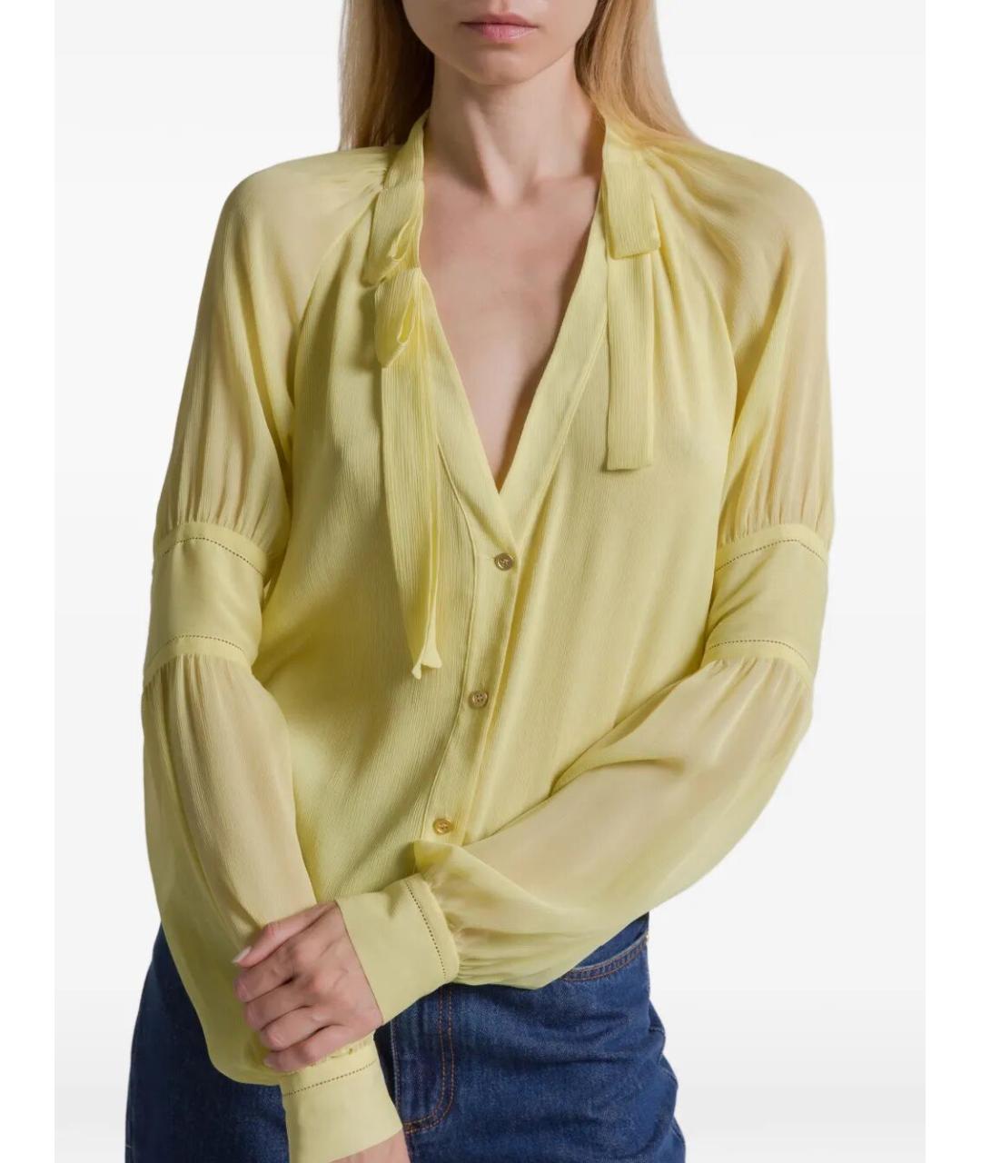 ALBERTA FERRETTI Желтая ацетатная блузы, фото 4