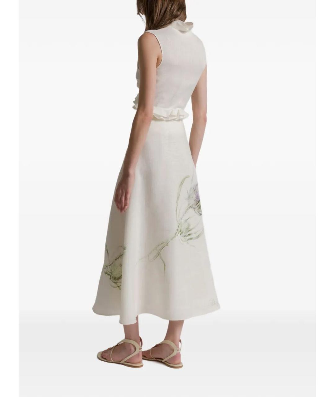 ALBERTA FERRETTI Белая льняная блузы, фото 3