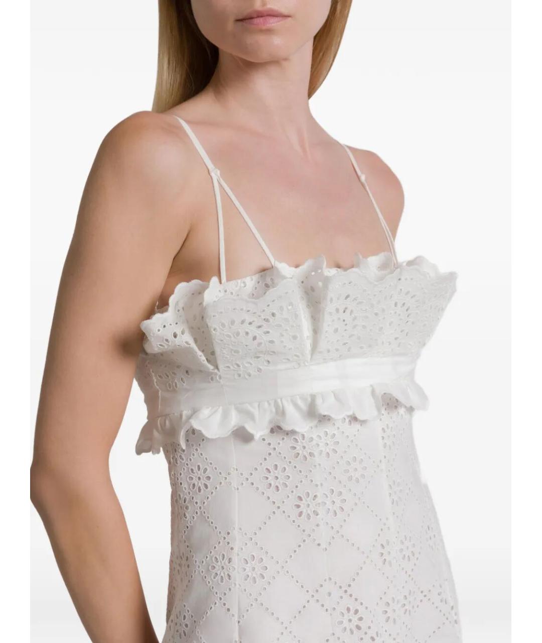 ALBERTA FERRETTI Белое хлопковое платье, фото 4