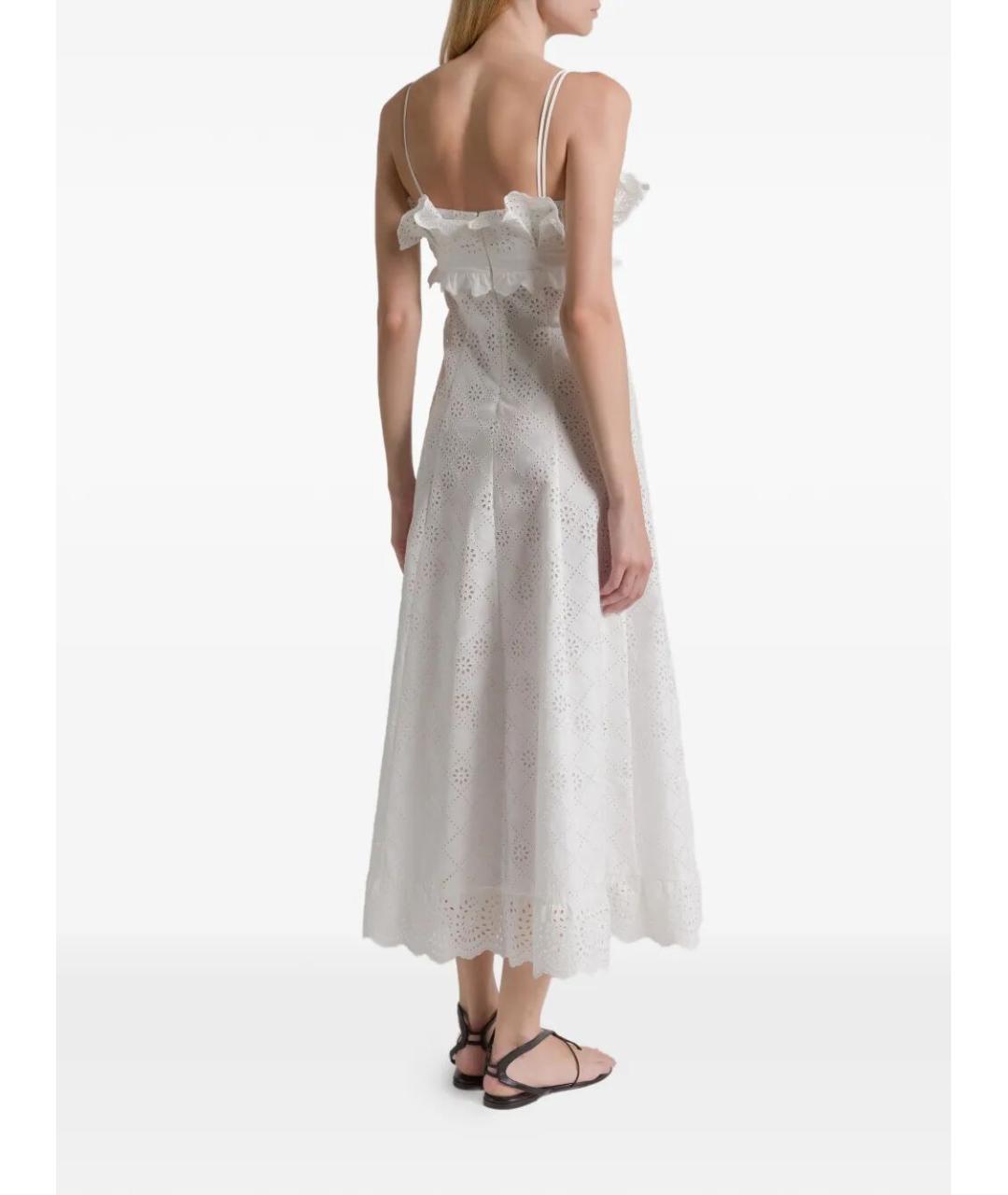 ALBERTA FERRETTI Белое хлопковое платье, фото 3