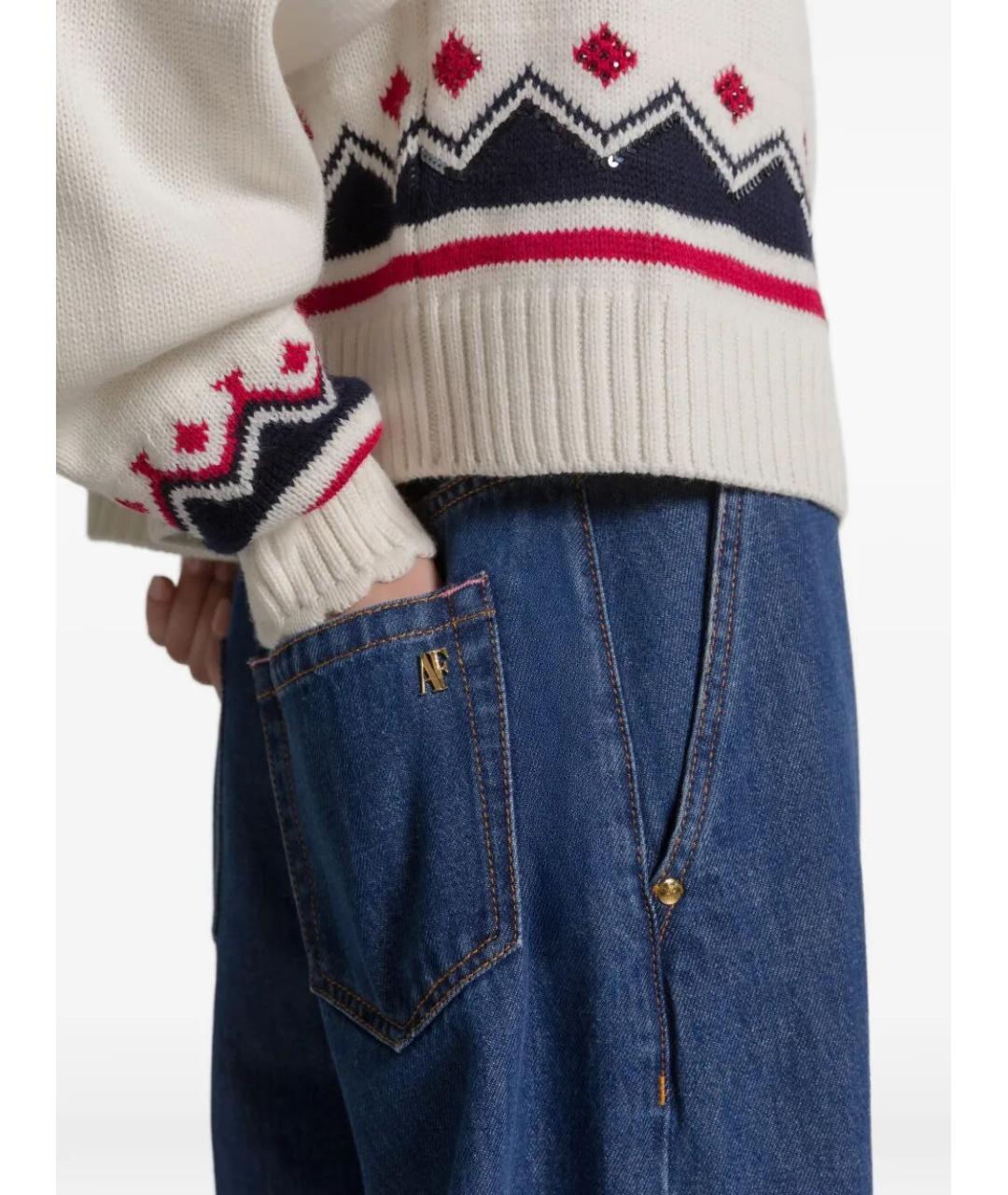 ALBERTA FERRETTI Синие хлопковые джинсы клеш, фото 3