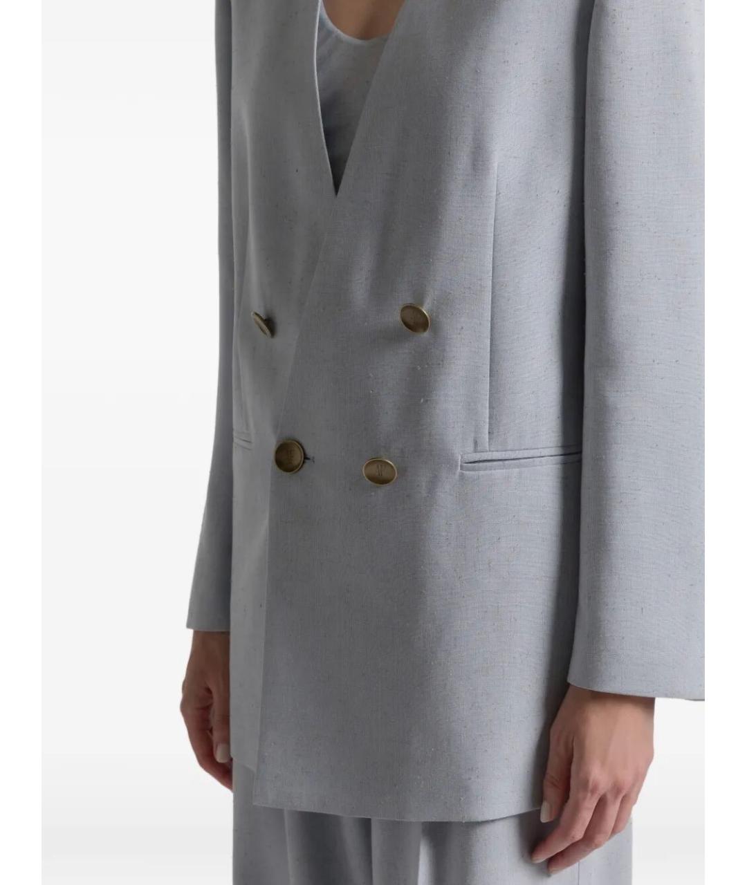 ALBERTA FERRETTI Голубой вискозный жакет/пиджак, фото 3