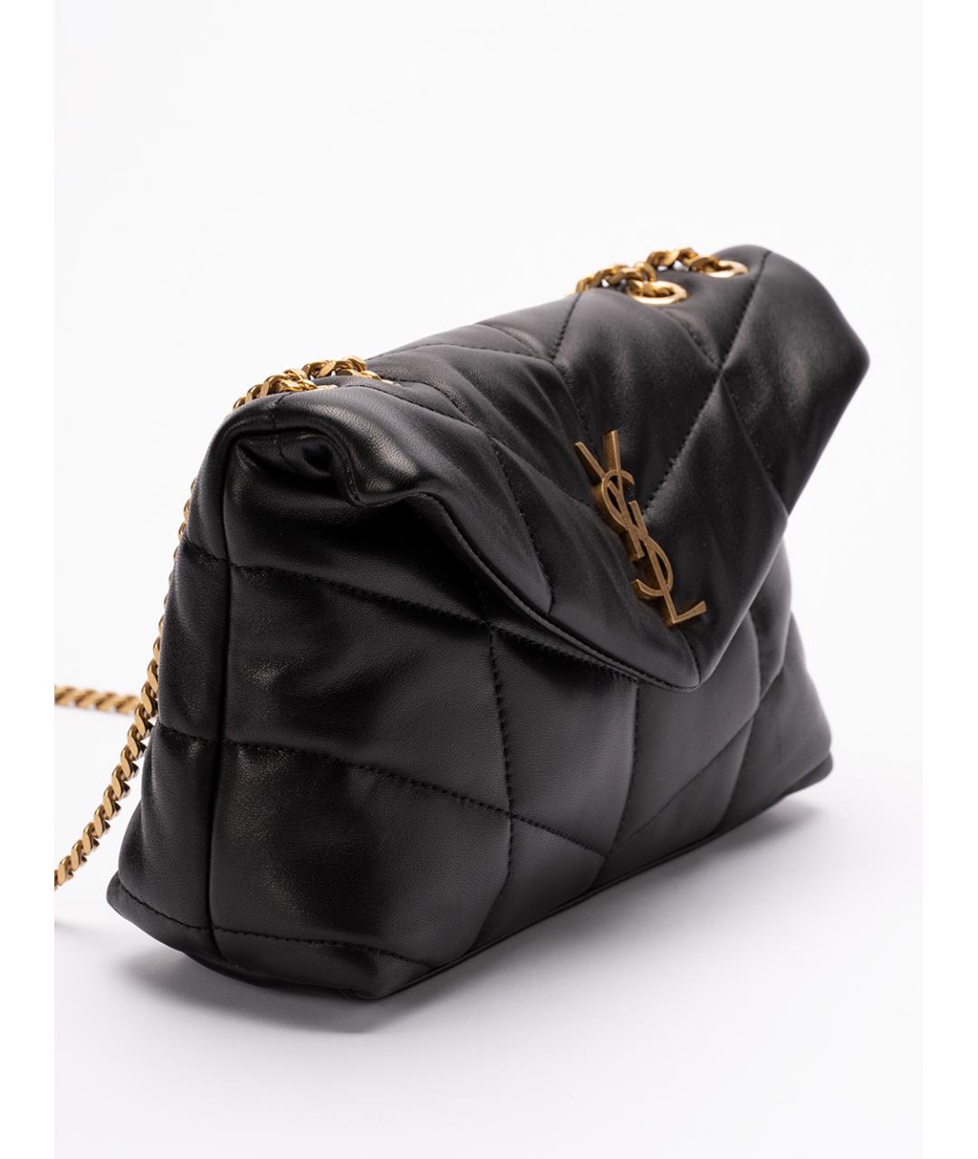 SAINT LAURENT Черная кожаная сумка через плечо, фото 3