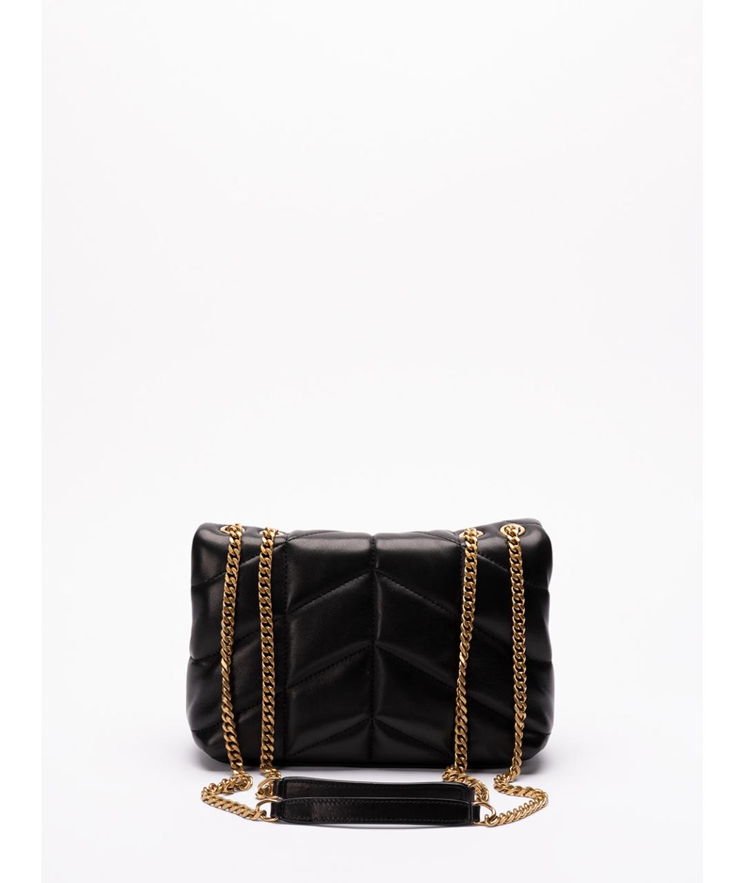 SAINT LAURENT Черная кожаная сумка через плечо, фото 2