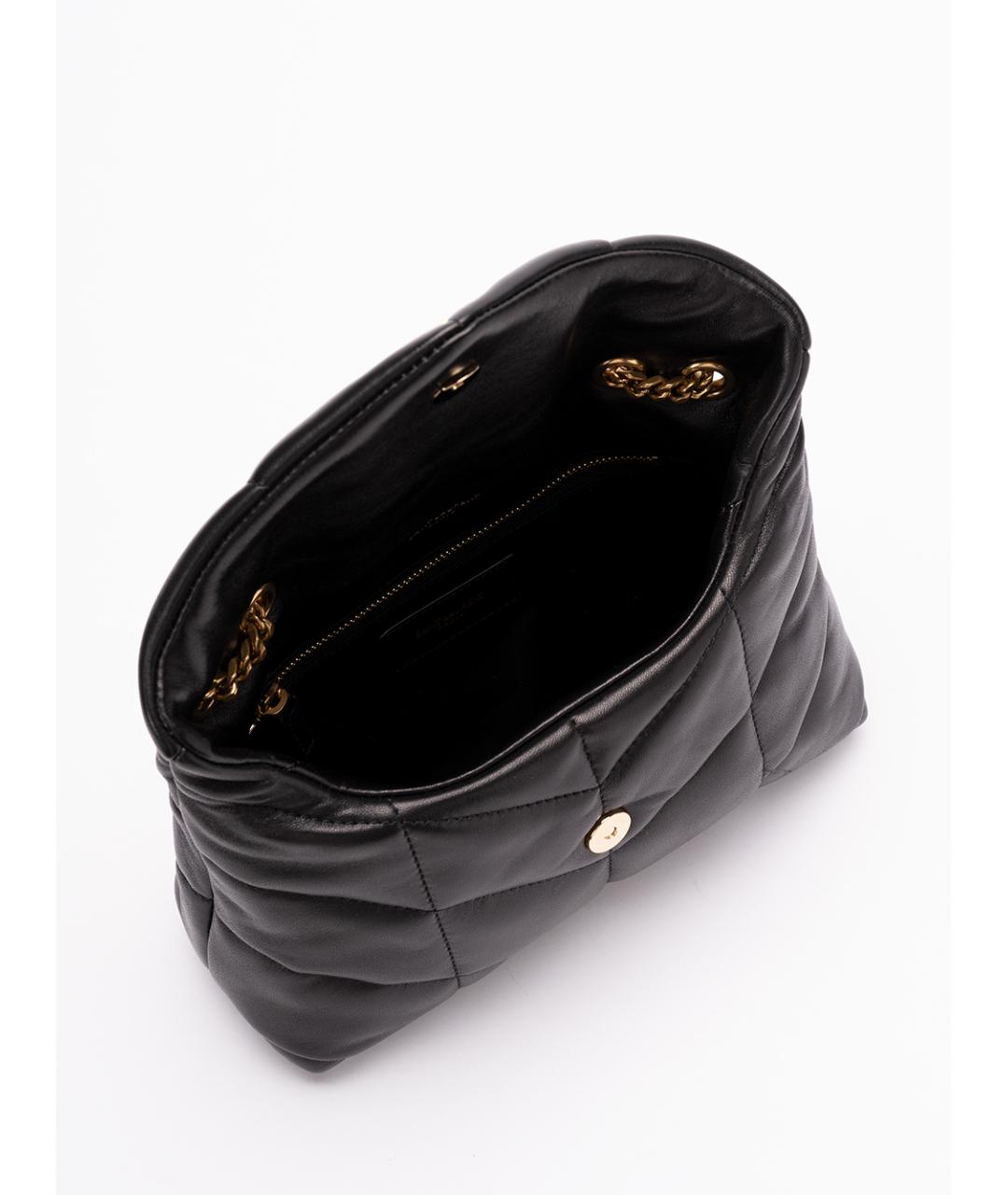 SAINT LAURENT Черная кожаная сумка через плечо, фото 5