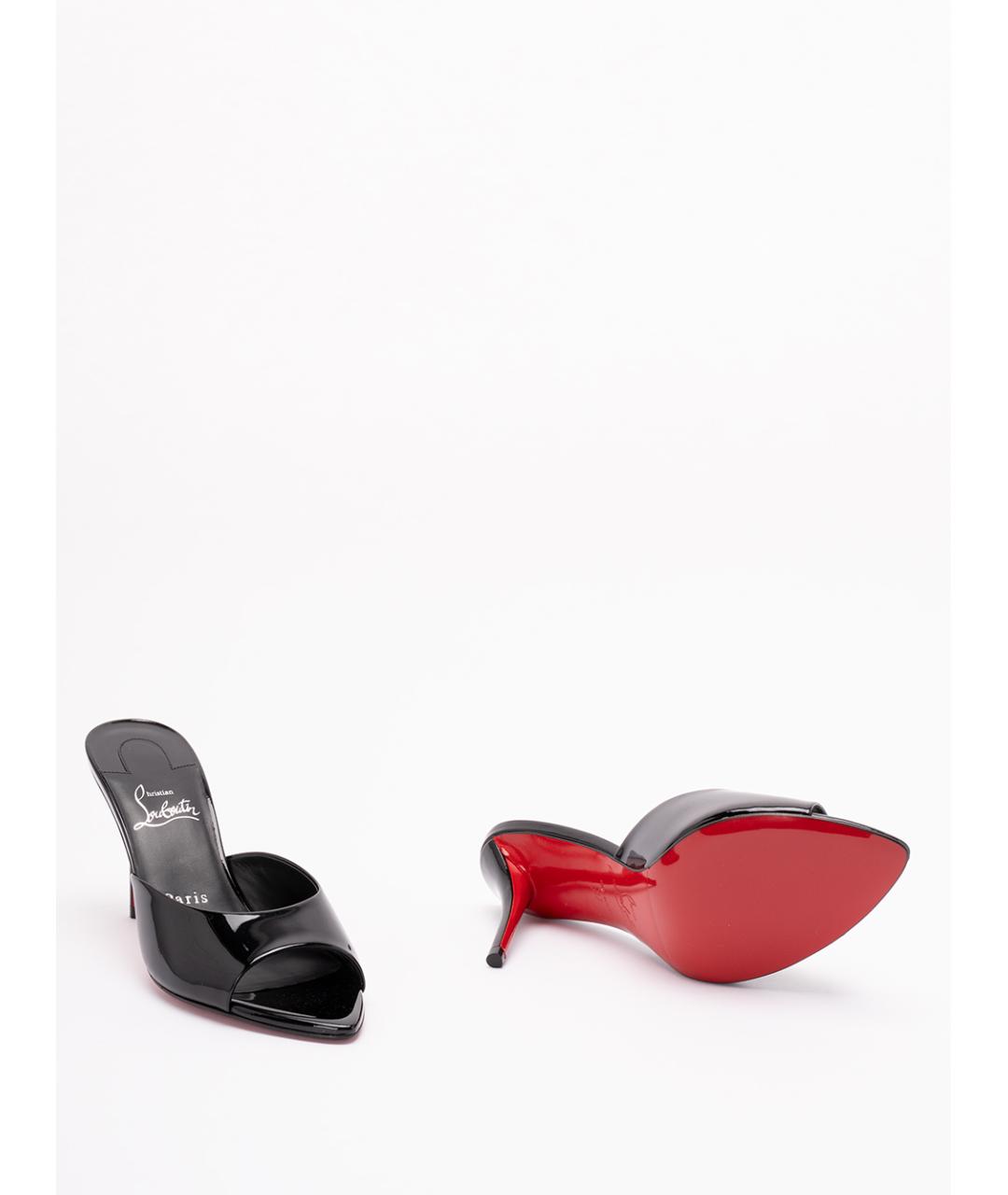 CHRISTIAN LOUBOUTIN Черные кожаные мюли, фото 4