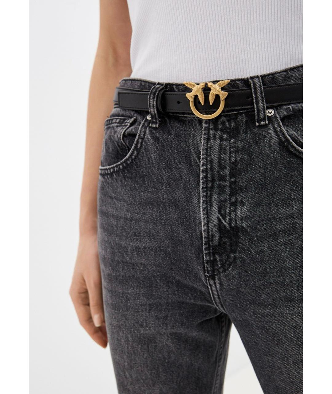 PINKO Черный кожаный ремень, фото 3