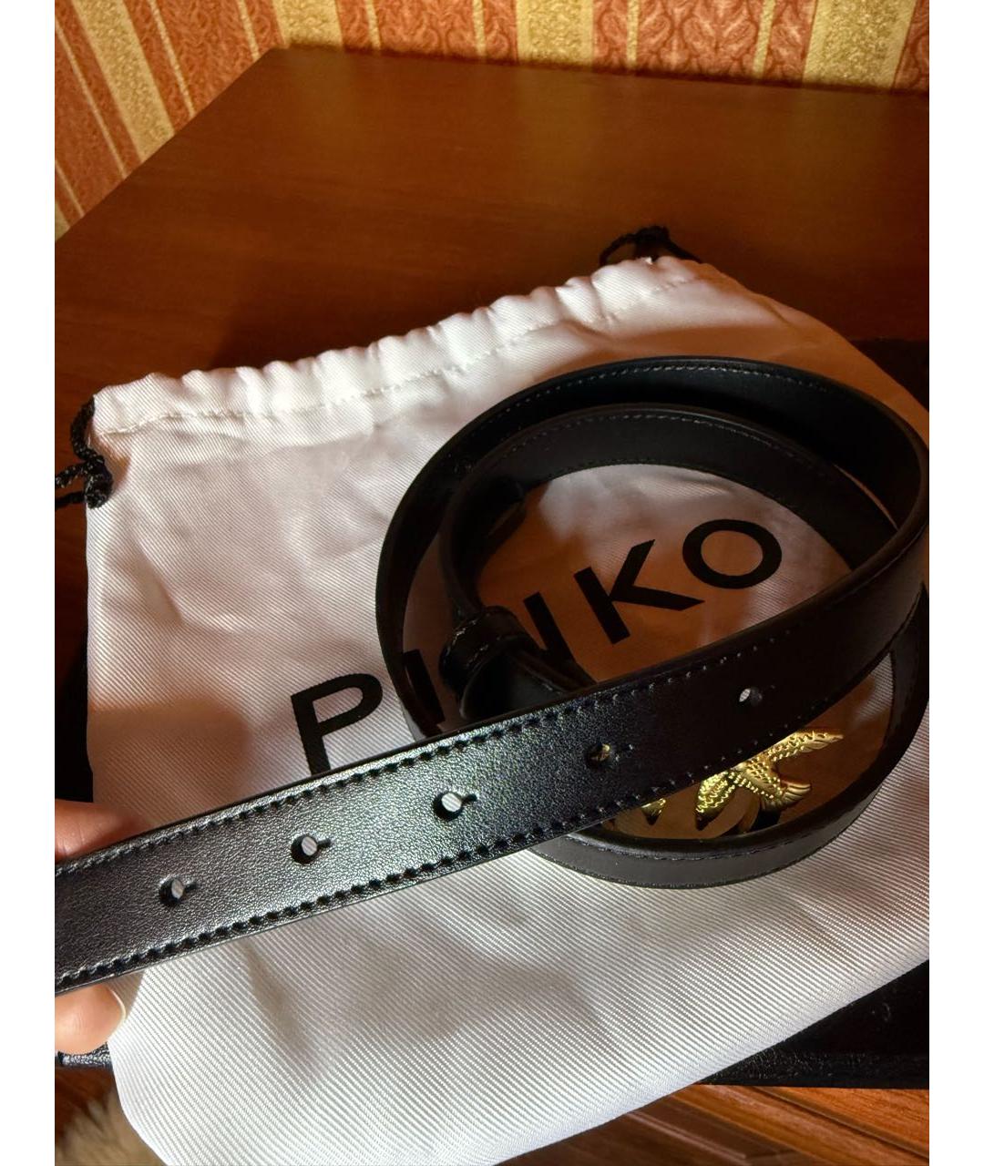 PINKO Черный кожаный ремень, фото 5