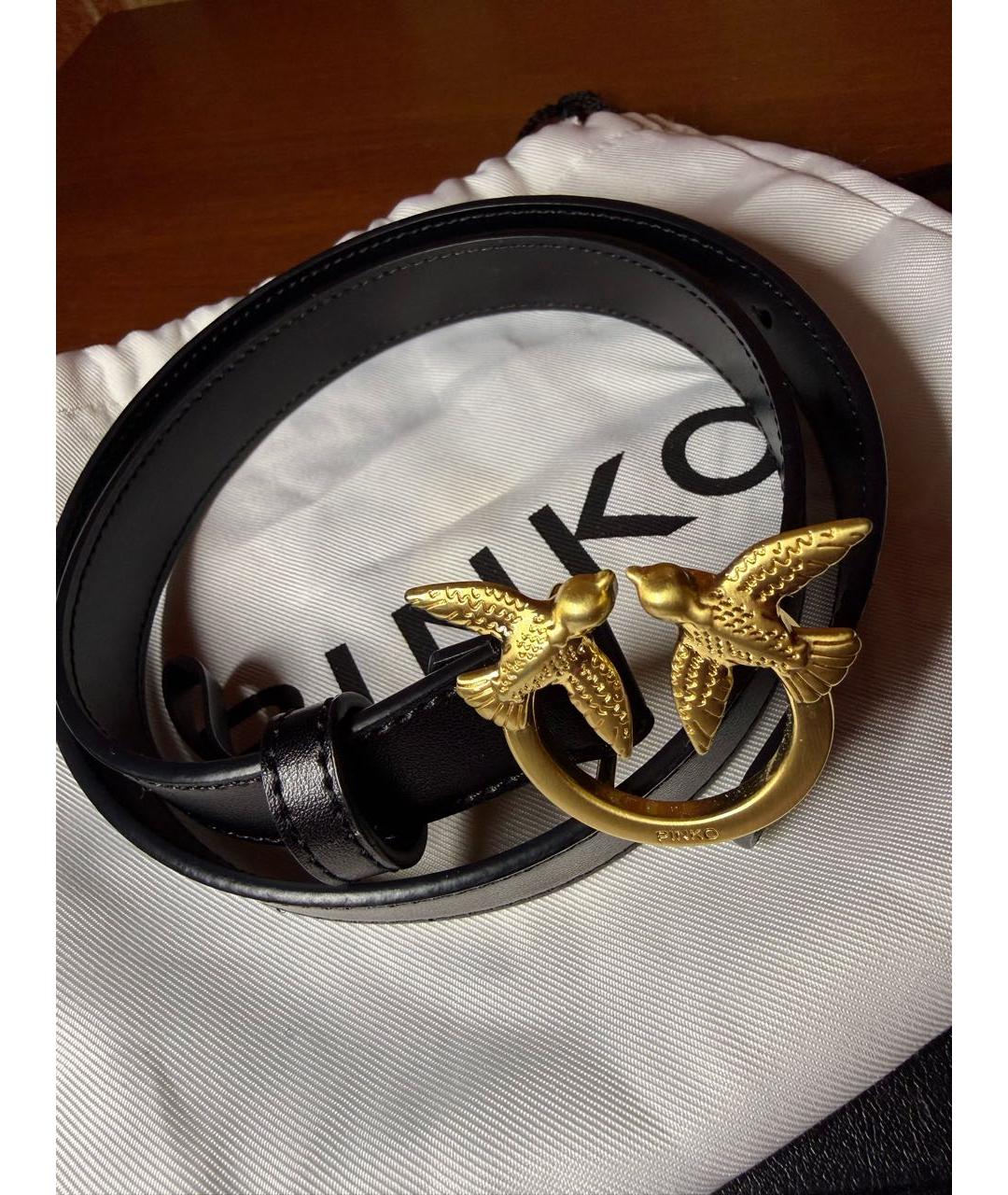 PINKO Черный кожаный ремень, фото 2