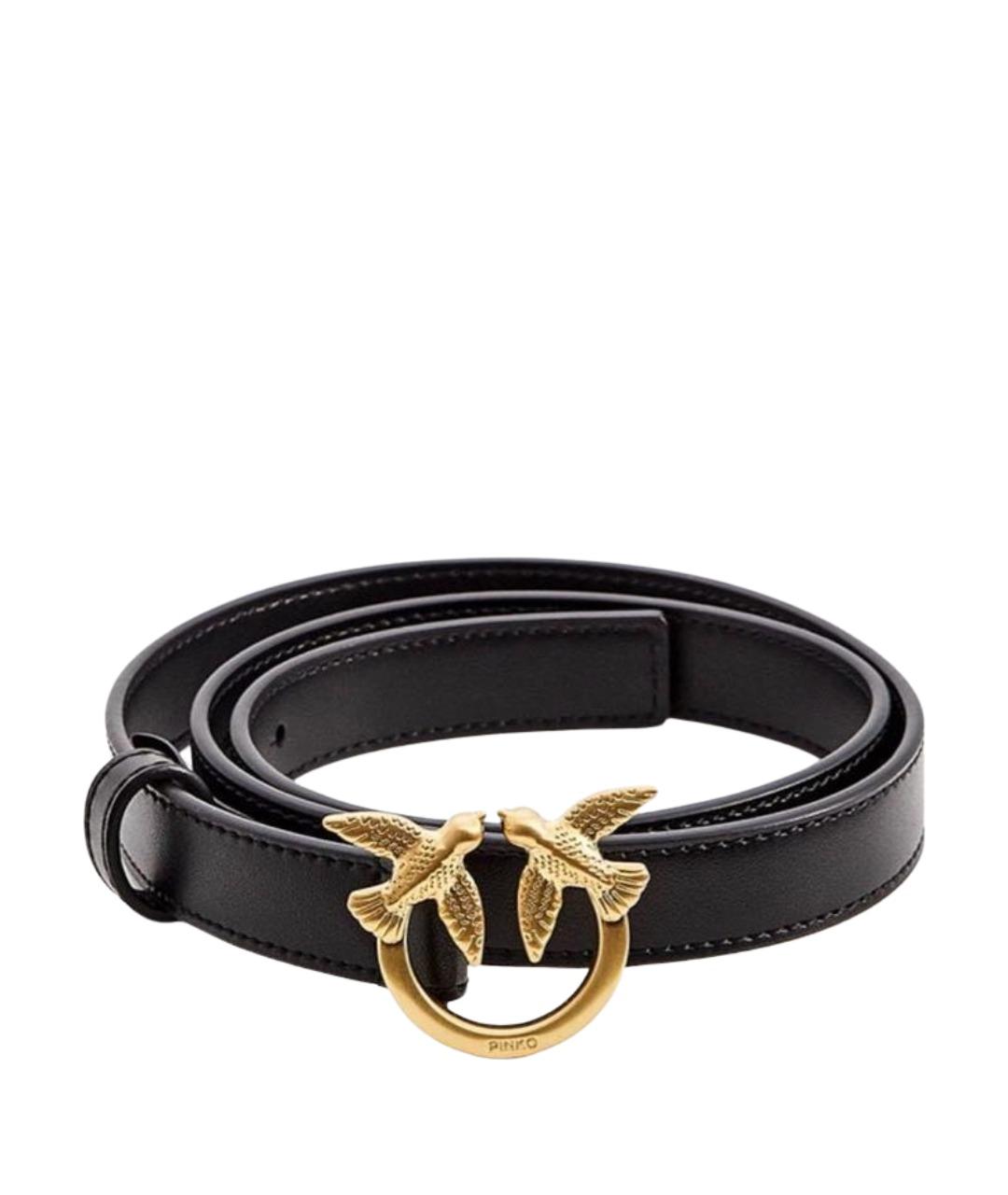 PINKO Черный кожаный ремень, фото 1
