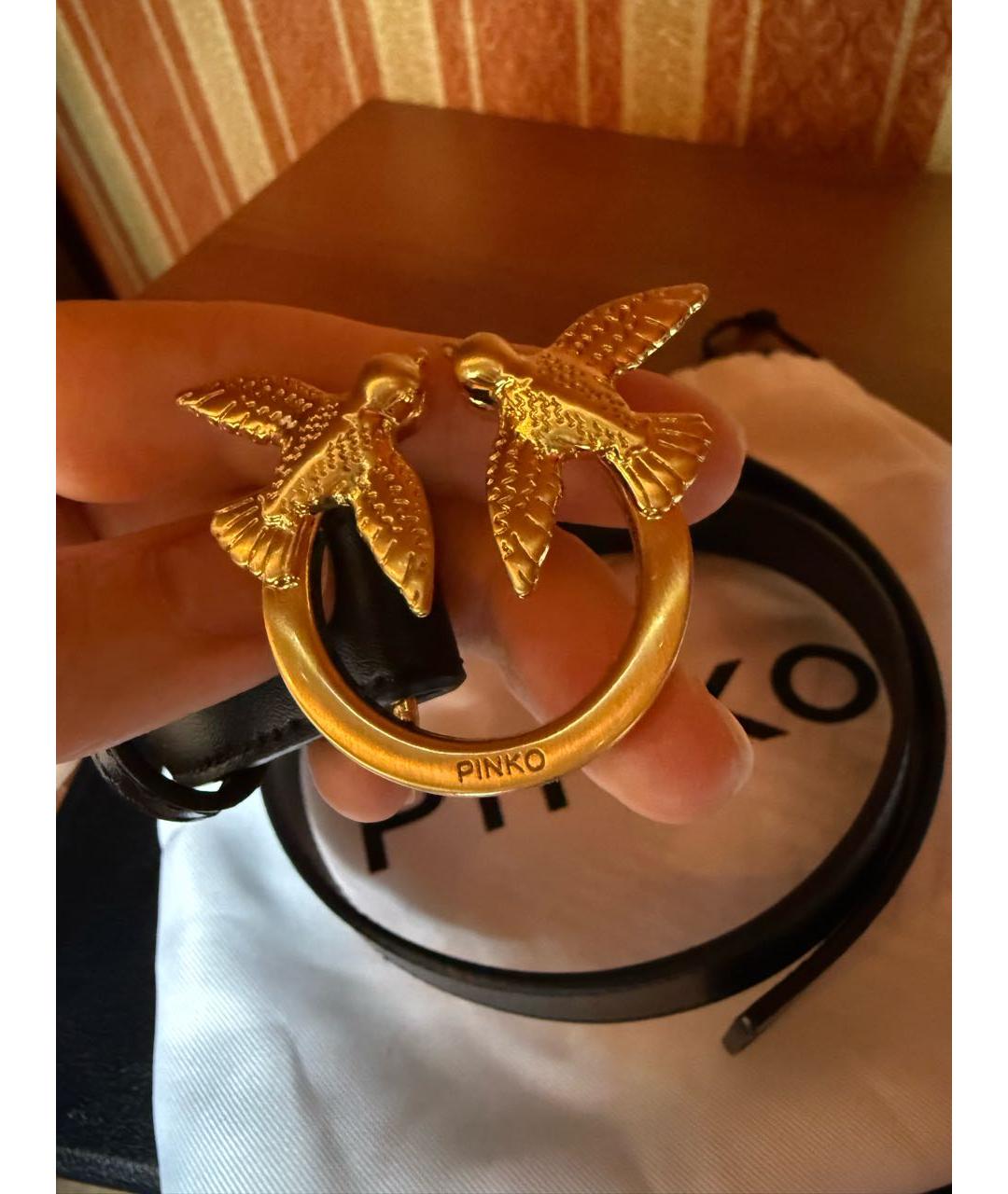 PINKO Черный кожаный ремень, фото 4