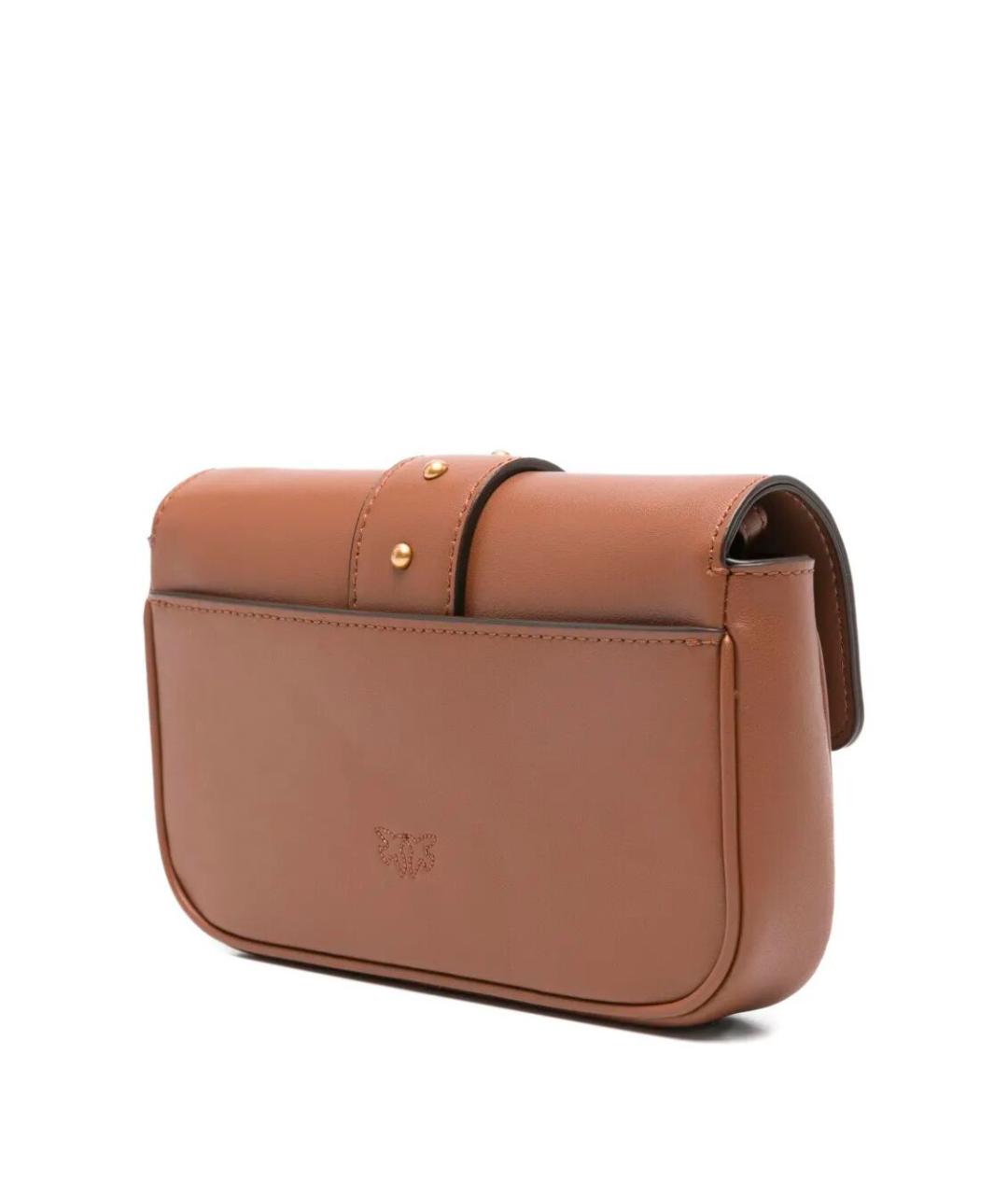 PINKO Коричневая кожаная сумка через плечо, фото 2