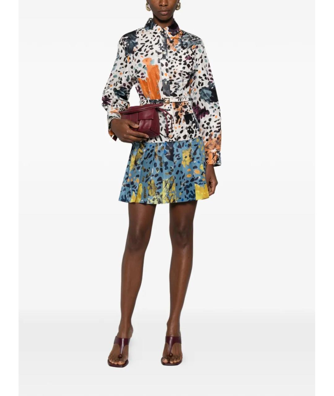 FENDI Мульти шелковое платье, фото 2