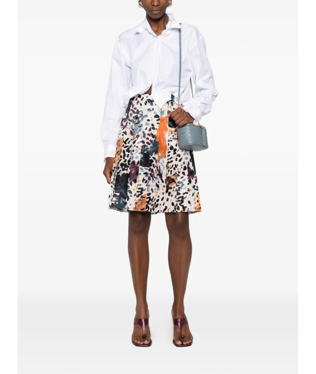 FENDI Мульти шелковая юбка мини, фото 2