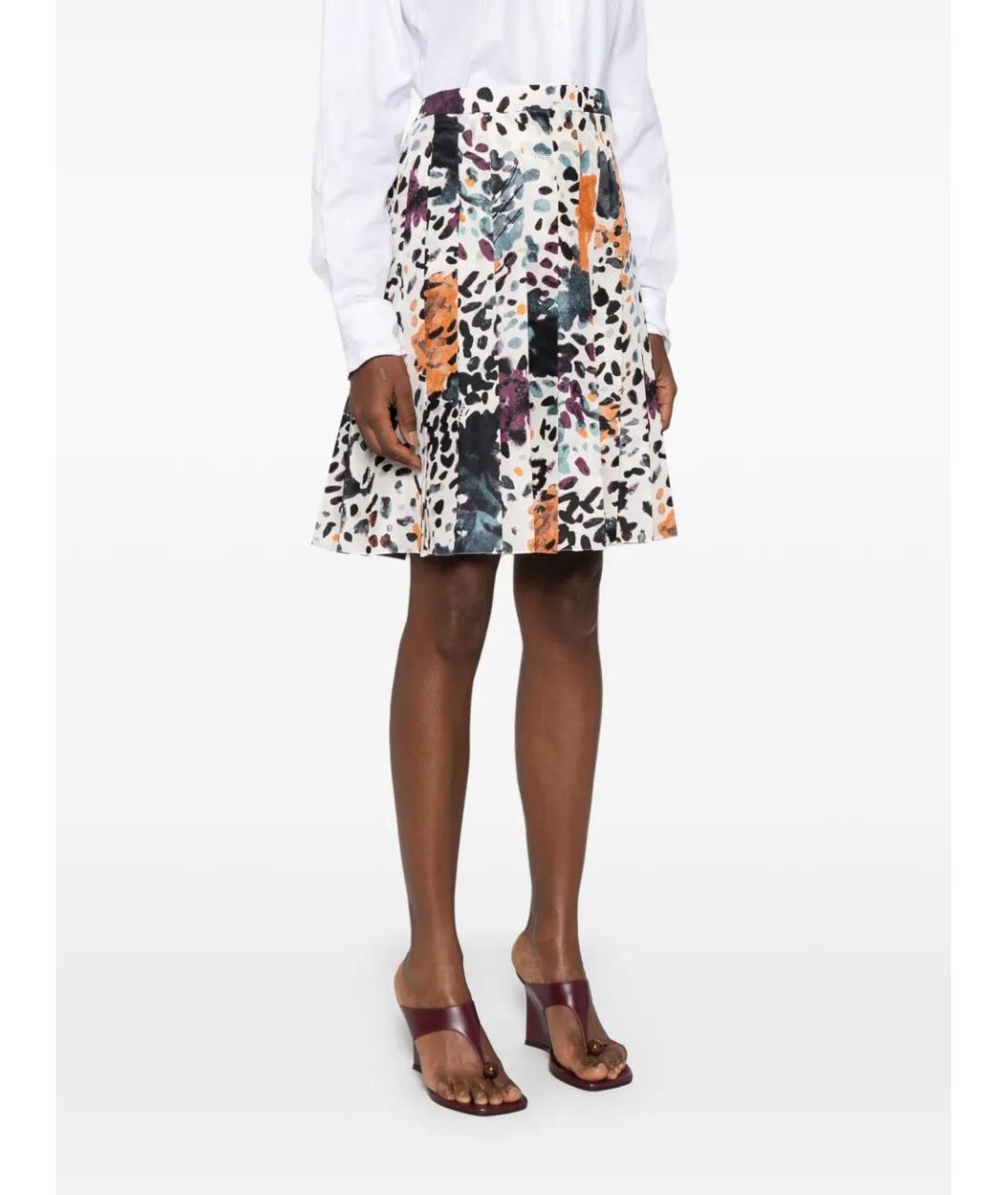 FENDI Мульти шелковая юбка мини, фото 5