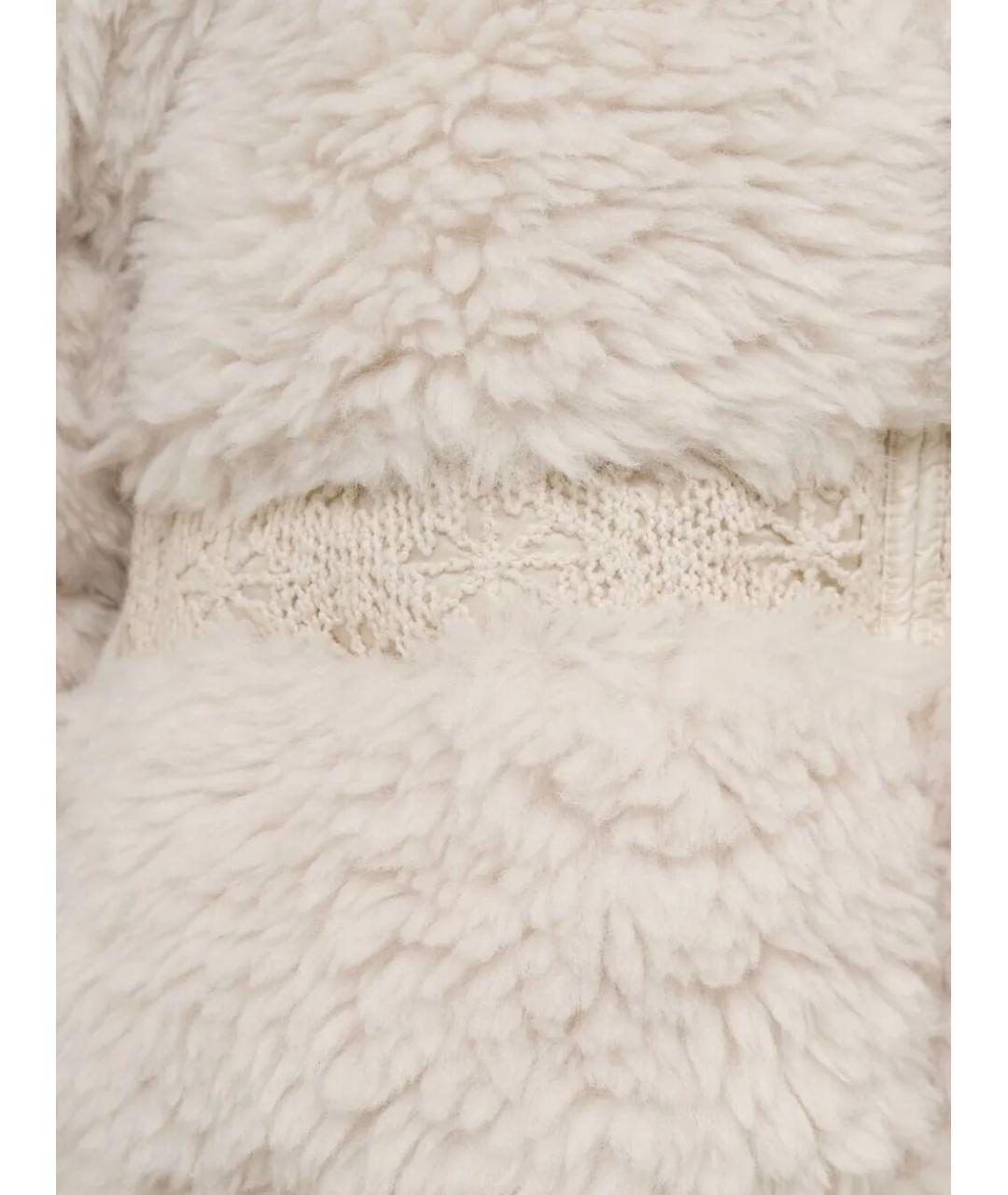 MONCLER Бежевая полиэстеровая дубленка, фото 3