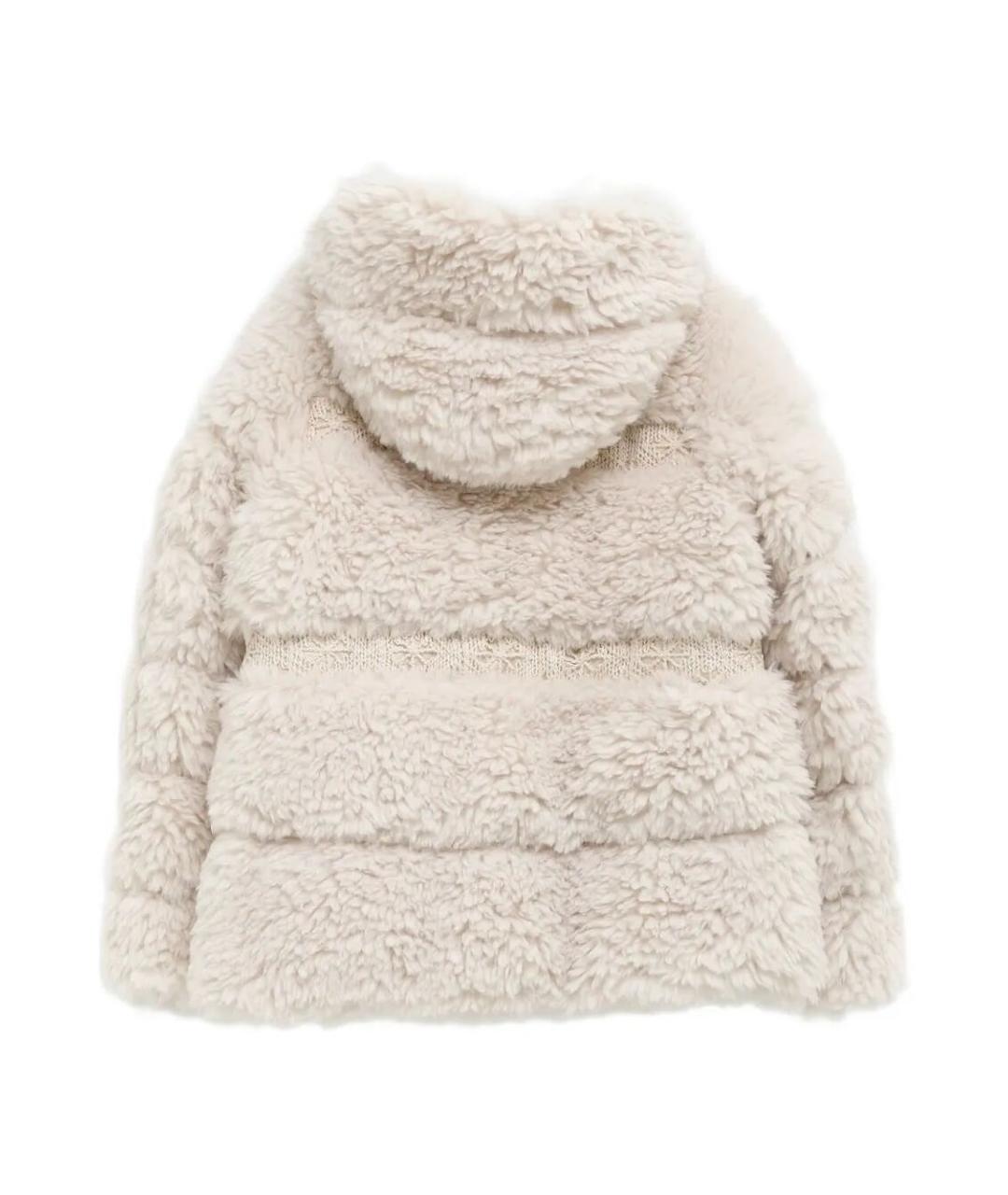 MONCLER Бежевая полиэстеровая дубленка, фото 2