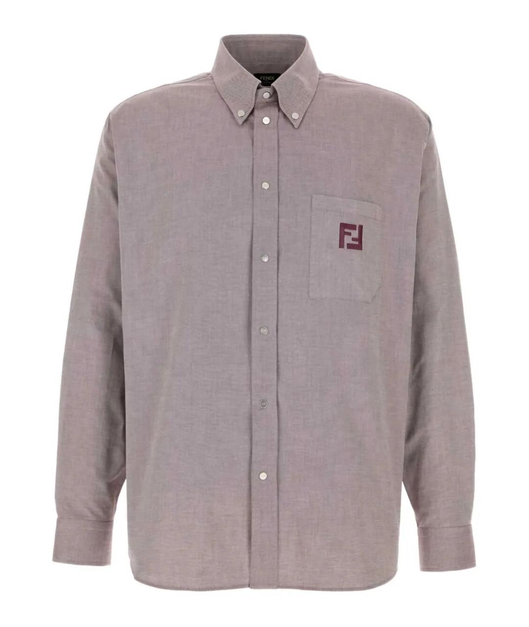 FENDI Бордовая хлопковая кэжуал рубашка, фото 1