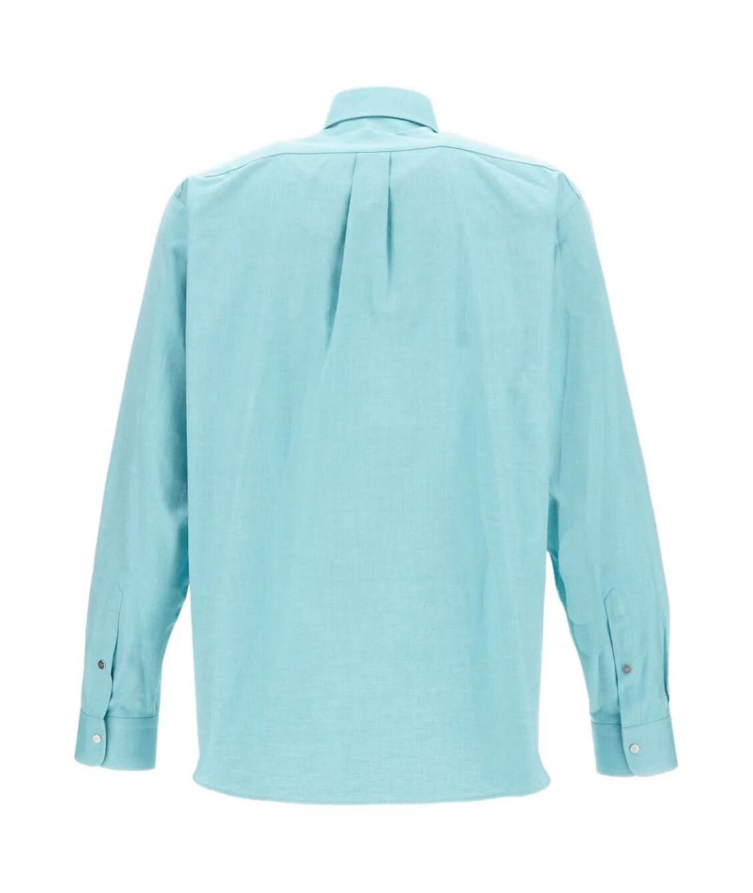 FENDI Бирюзовая хлопковая кэжуал рубашка, фото 2