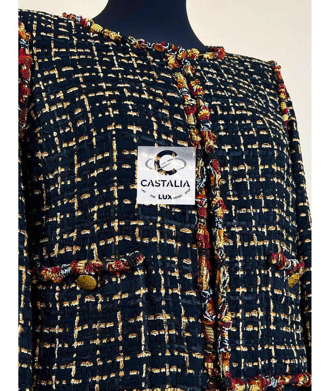 CHANEL Черный твидовый жакет/пиджак, фото 6