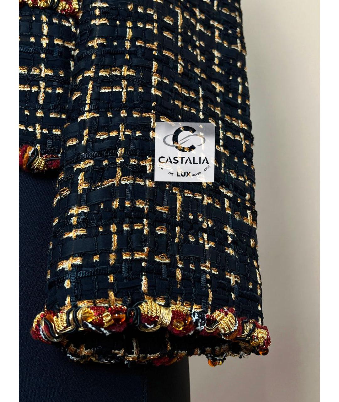 CHANEL Черный твидовый жакет/пиджак, фото 8