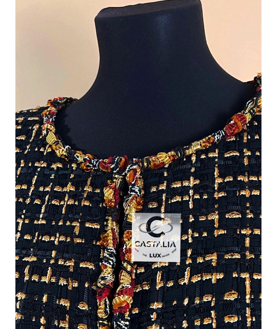 CHANEL Черный твидовый жакет/пиджак, фото 5