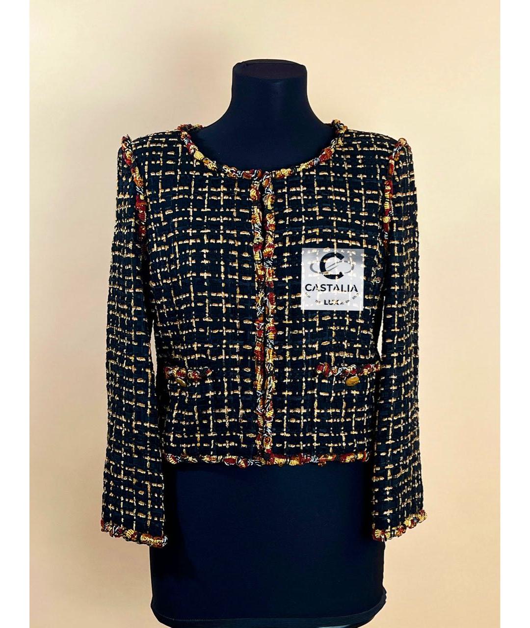 CHANEL Черный твидовый жакет/пиджак, фото 4