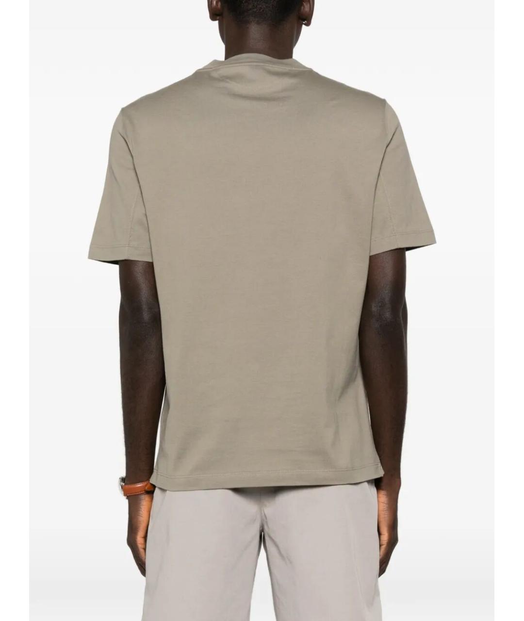 BRUNELLO CUCINELLI Бежевая хлопковая футболка, фото 5