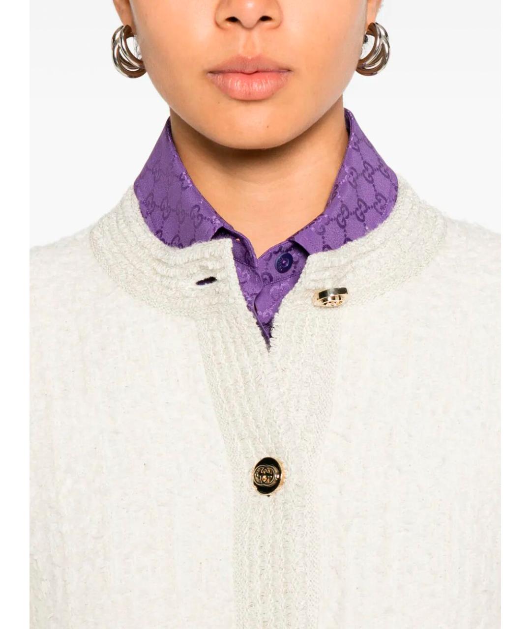 GUCCI Бежевый шерстяной кардиган, фото 5