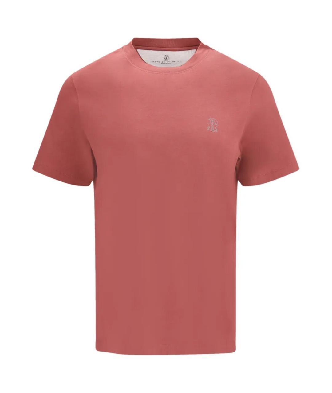 BRUNELLO CUCINELLI Розовая хлопковая футболка, фото 1