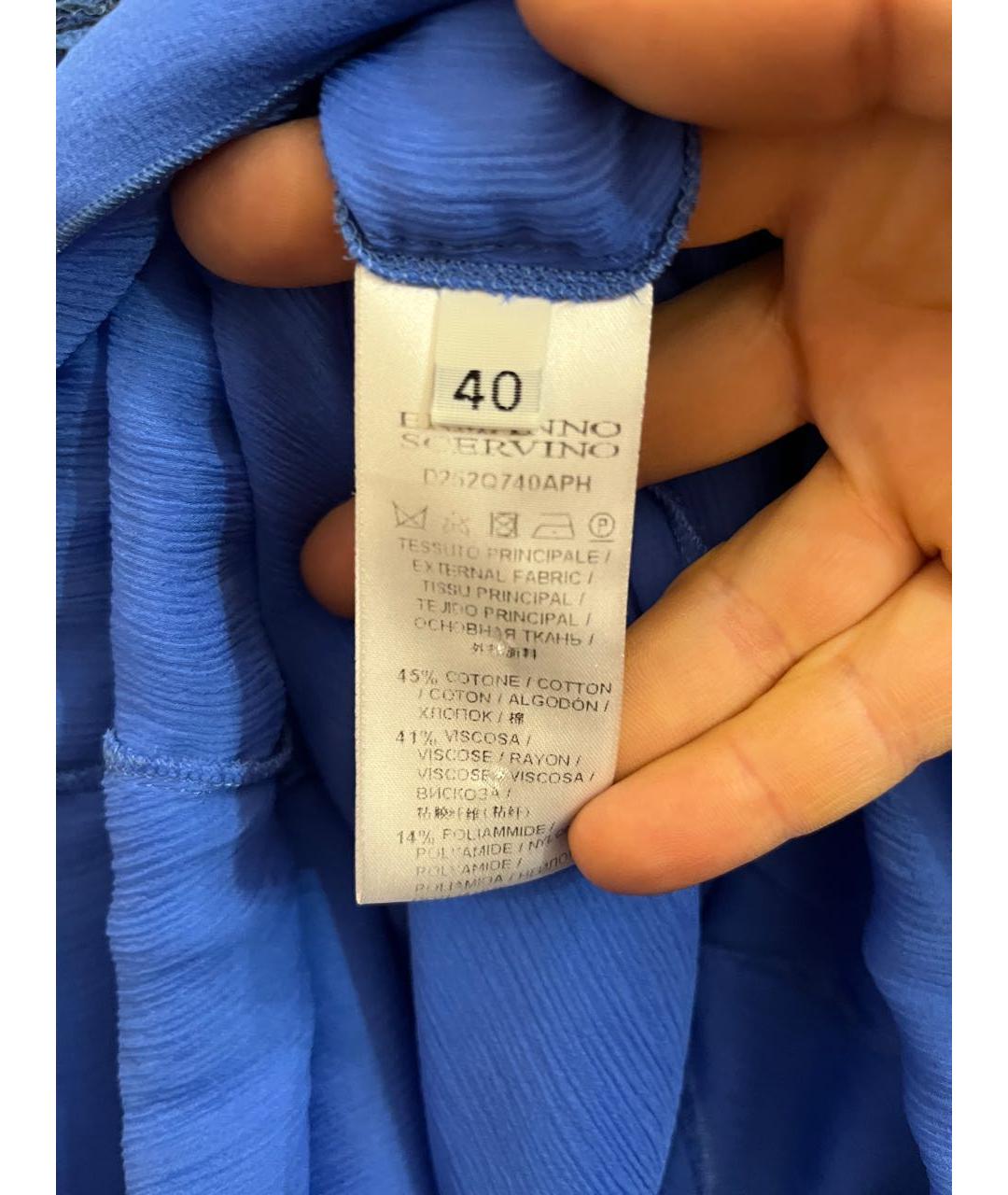 ERMANNO SCERVINO Синее кружевное вечернее платье, фото 7