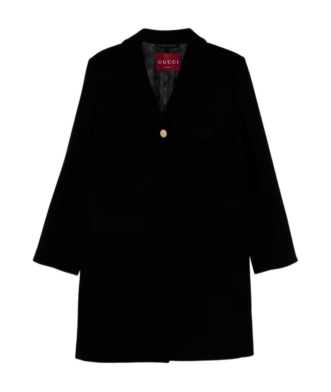 GUCCI Черное шерстяное пальто, фото 1