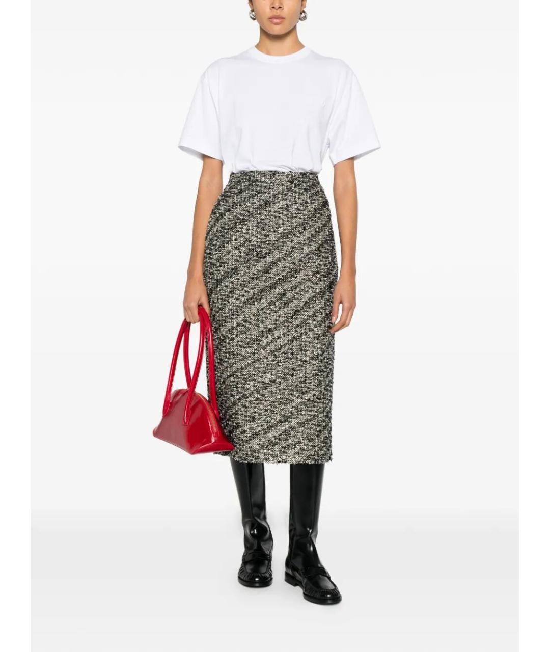 GUCCI Серая полиамидовая юбка миди, фото 2