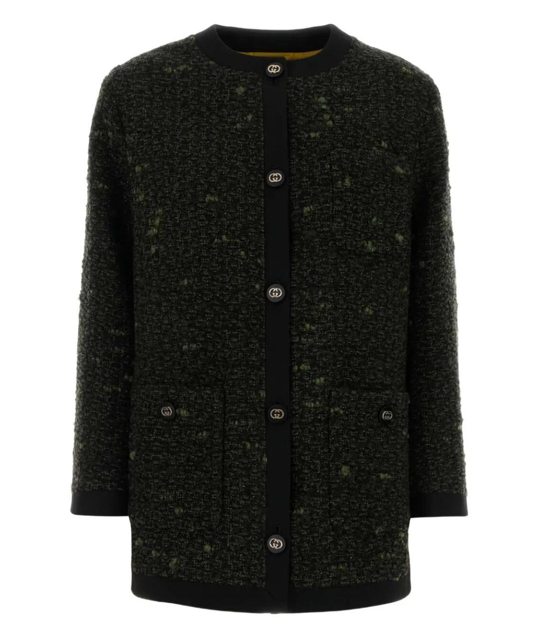 GUCCI Зеленый шерстяной жакет/пиджак, фото 1