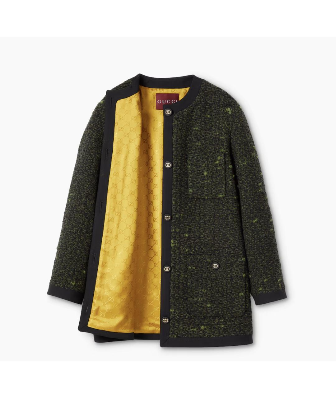 GUCCI Зеленый шерстяной жакет/пиджак, фото 7