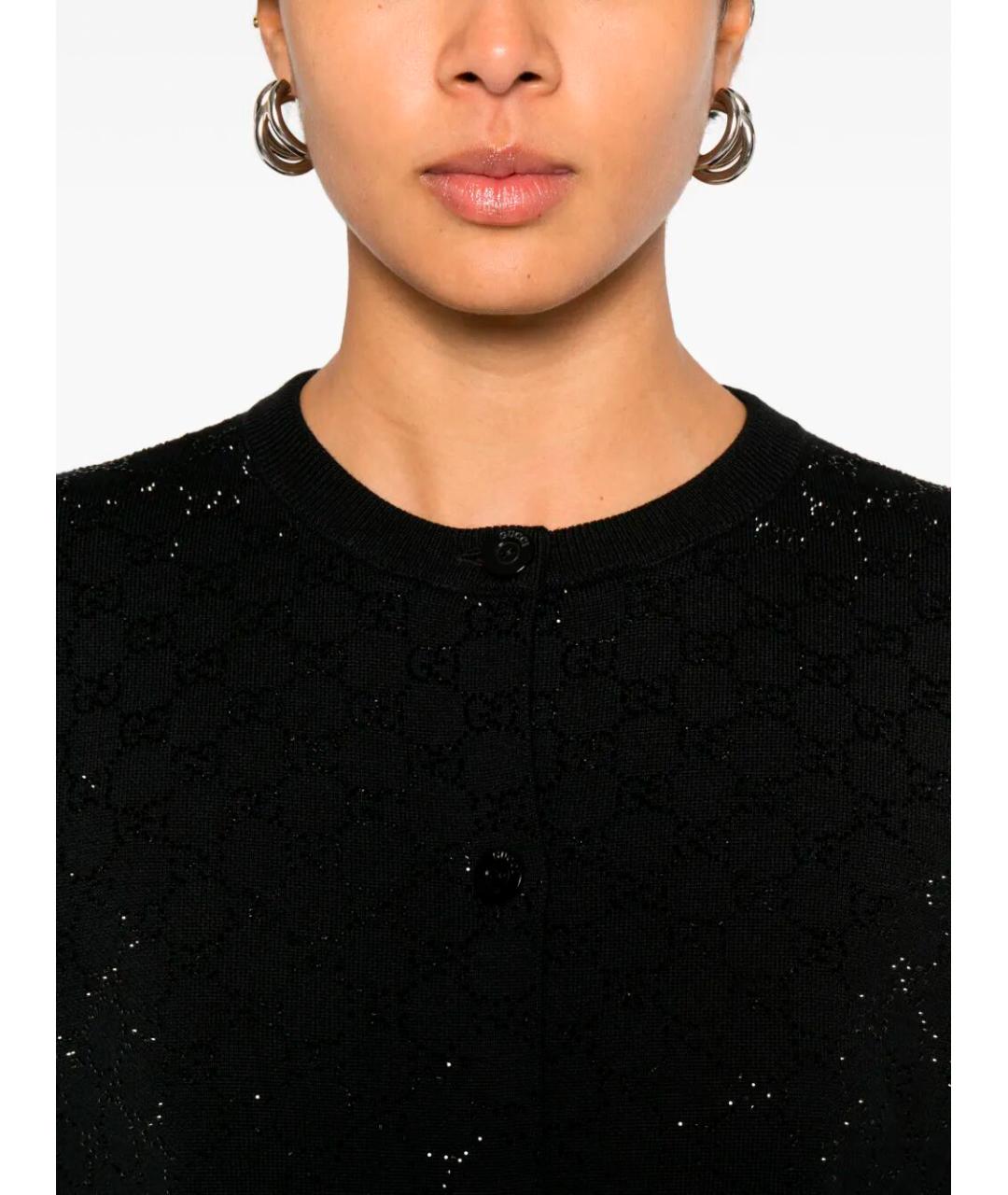GUCCI Черный шерстяной кардиган, фото 3